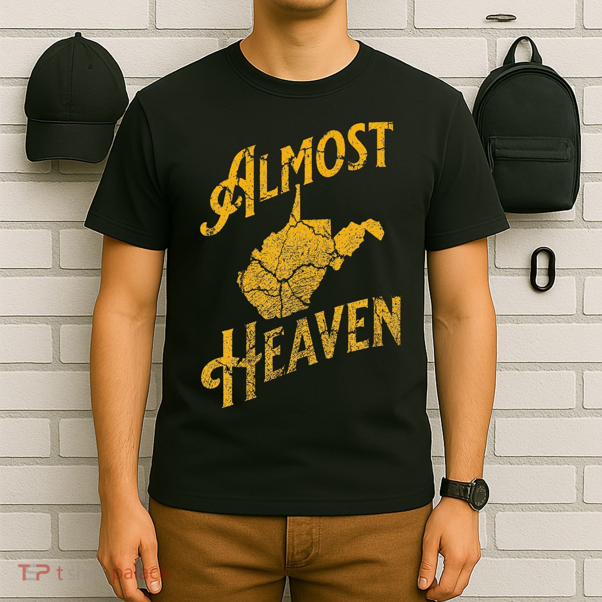 Almost Heaven Home West Virginia Map 304 Wv Vintage T-Shirt