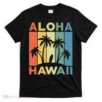 Aloha Hawaii Hawaiian Island Palm Beach Surfboard Surf T-Shirt thumb 0