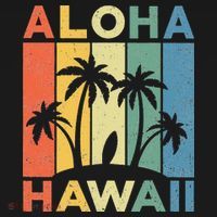 Aloha Hawaii Hawaiian Island Palm Beach Surfboard Surf T-Shirt thumb 7