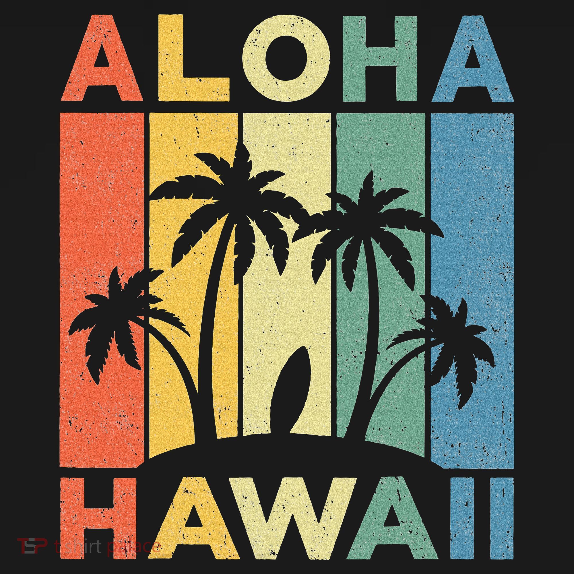 Aloha Hawaii Hawaiian Island Palm Beach Surfboard Surf Women's Hoodie