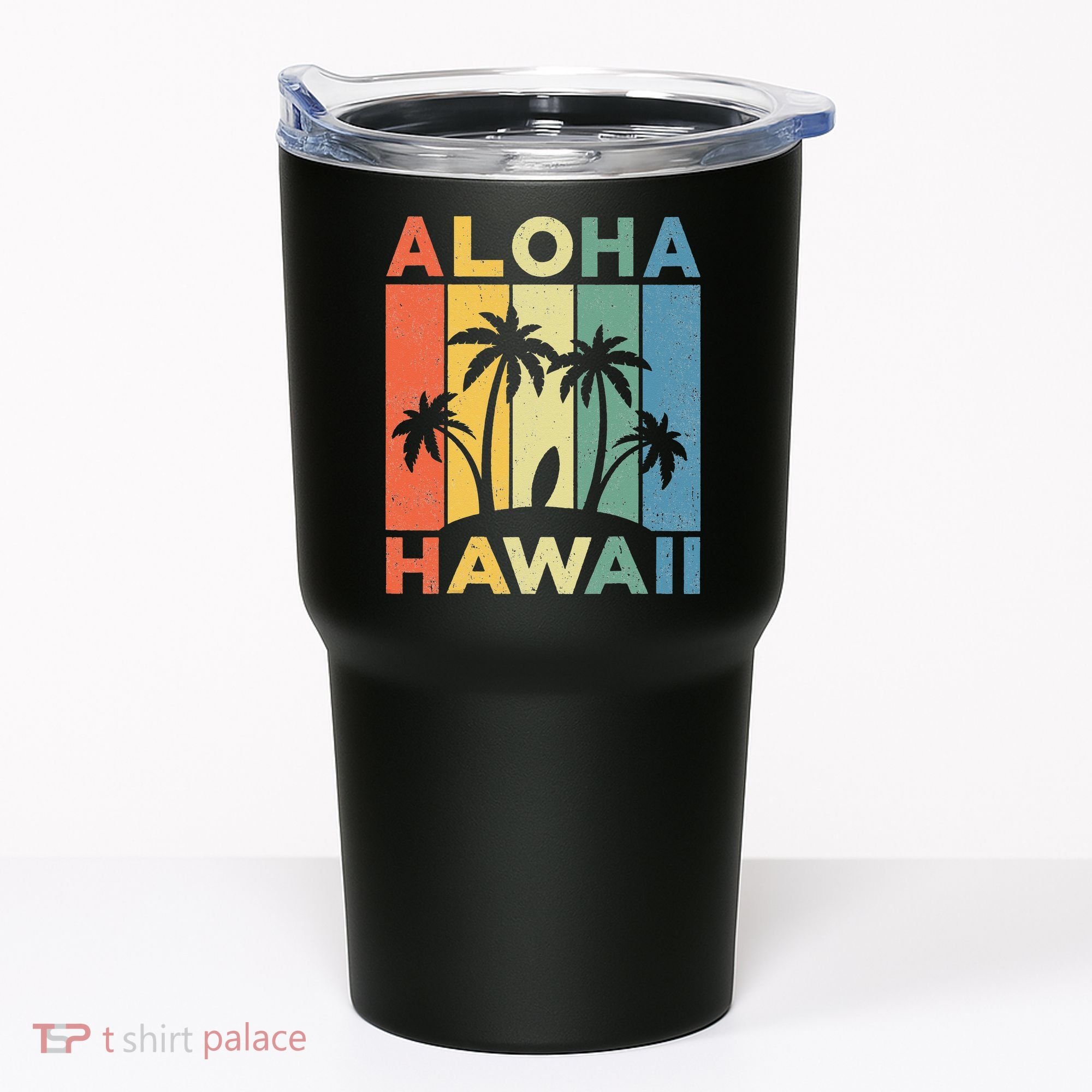 Aloha Hawaii Hawaiian Island Palm Beach Surfboard Surf Tumbler