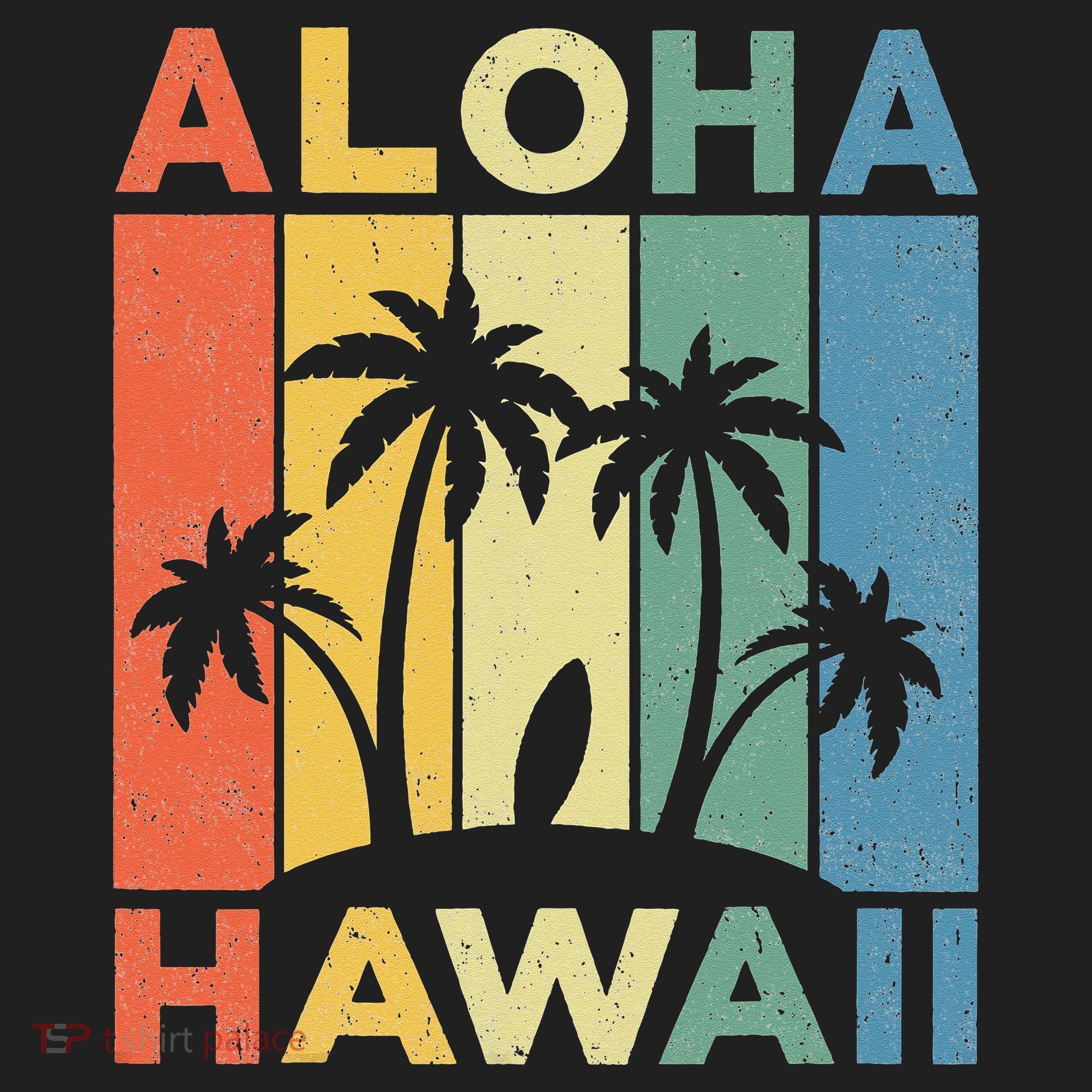 Aloha Hawaii Hawaiian Island Palm Beach Surfboard Surf Hat