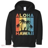 Aloha Hawaii Hawaiian Island Palm Beach Surfboard Surf Toddler Hoodie thumb 0