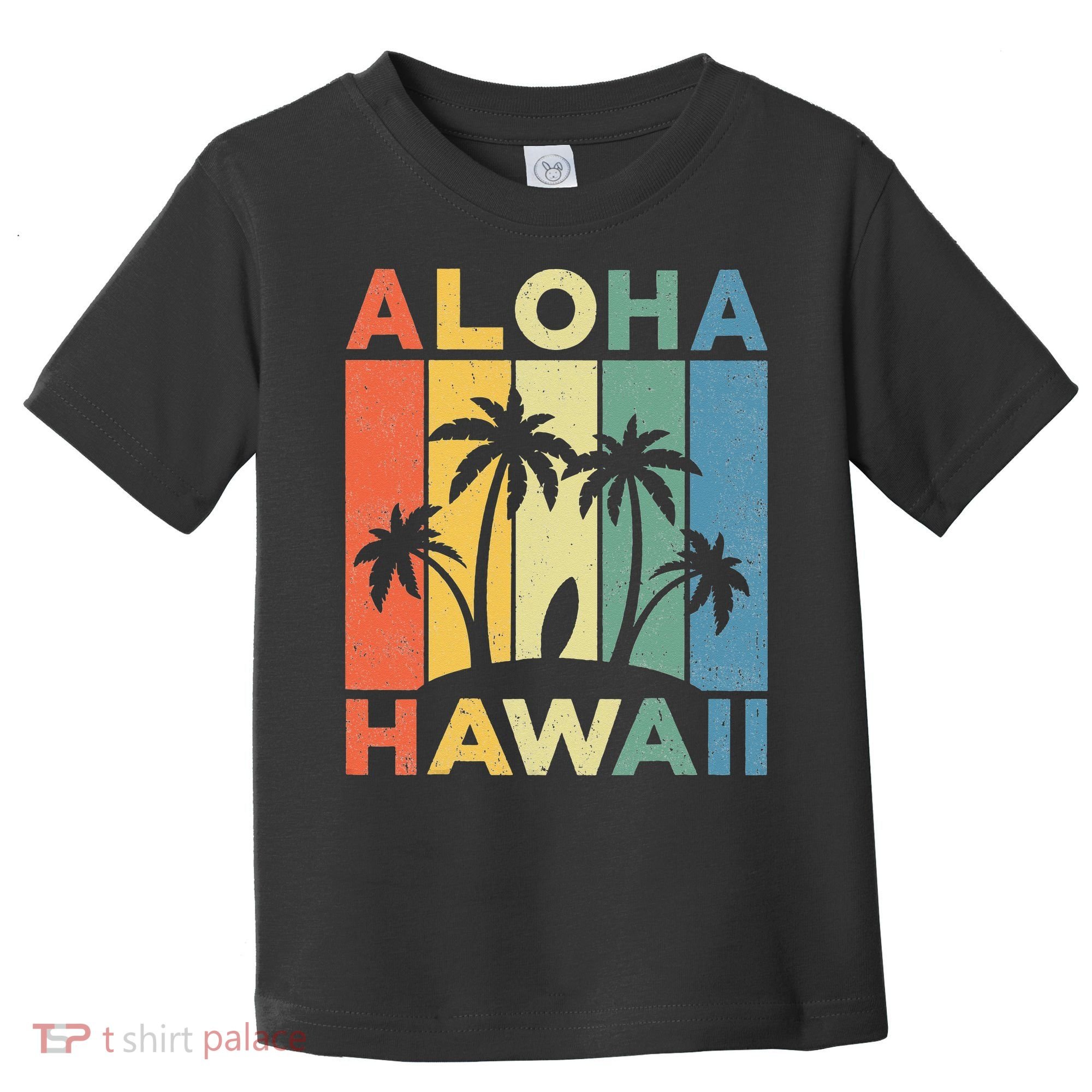 Aloha Hawaii Hawaiian Island Palm Beach Surfboard Surf Toddler T-Shirt