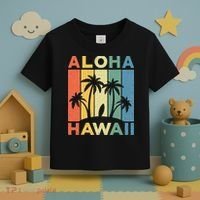 Aloha Hawaii Hawaiian Island Palm Beach Surfboard Surf Toddler T-Shirt thumb 3