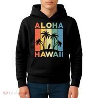 Aloha Hawaii Hawaiian Island Palm Beach Surfboard Surf Kids Hoodie thumb 4