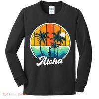 Aloha Hawaii Hawaiian Island Funny Summer Kids Long Sleeve Shirt thumb 0
