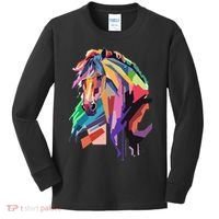 Awesome Horse Horseback Riding Equestrian Lovers Kids Long Sleeve Shirt thumb 0