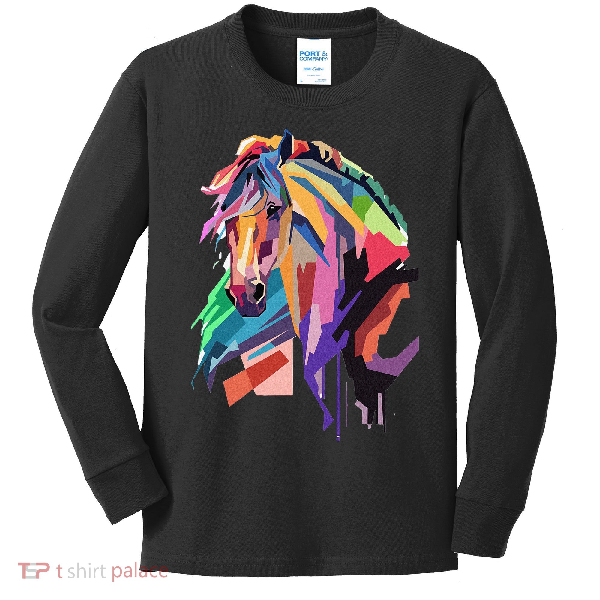 Awesome Horse Horseback Riding Equestrian Lovers Kids Long Sleeve Shirt