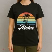 Aloha Hawaii Hawaiian Island Palm Beach Surfboard Surf T-Shirt thumb 4