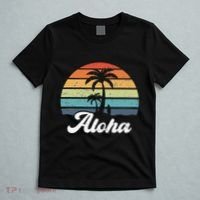 Aloha Hawaii Hawaiian Island Palm Beach Surfboard Surf T-Shirt thumb 5