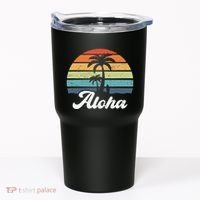 Aloha Hawaii Hawaiian Island Palm Beach Surfboard Surf Tumbler thumb 0