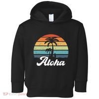 Aloha Hawaii Hawaiian Island Palm Beach Surfboard Surf Toddler Hoodie thumb 0