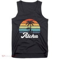 Aloha Hawaii Hawaiian Island Palm Beach Surfboard Surf Tank Top thumb 0