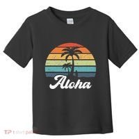 Aloha Hawaii Hawaiian Island Palm Beach Surfboard Surf Toddler T-Shirt thumb 0