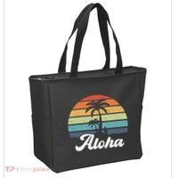 Aloha Hawaii Hawaiian Island Palm Beach Surfboard Surf Tote Bag thumb 2