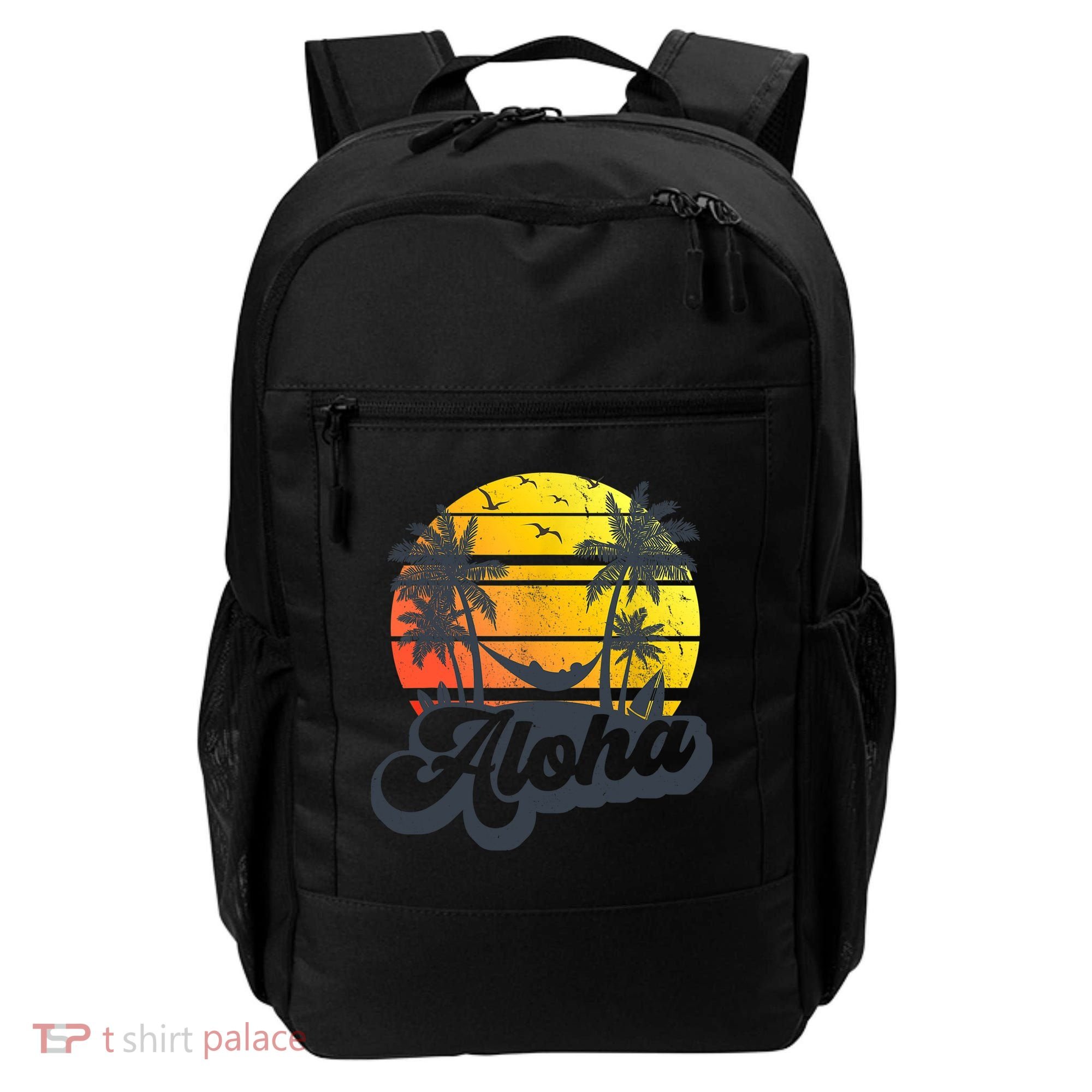 Aloha Hawaii Hawaiian Island Palm Trees Beach Vacation Backpack