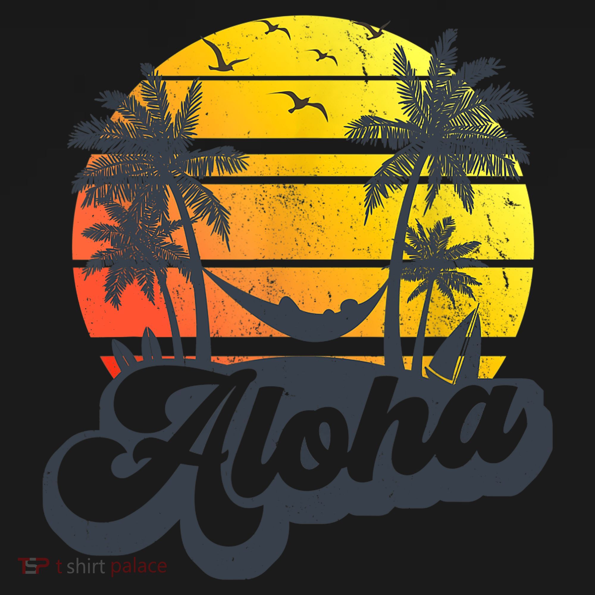 Aloha Hawaii Hawaiian Island Palm Trees Beach Vacation Ornament