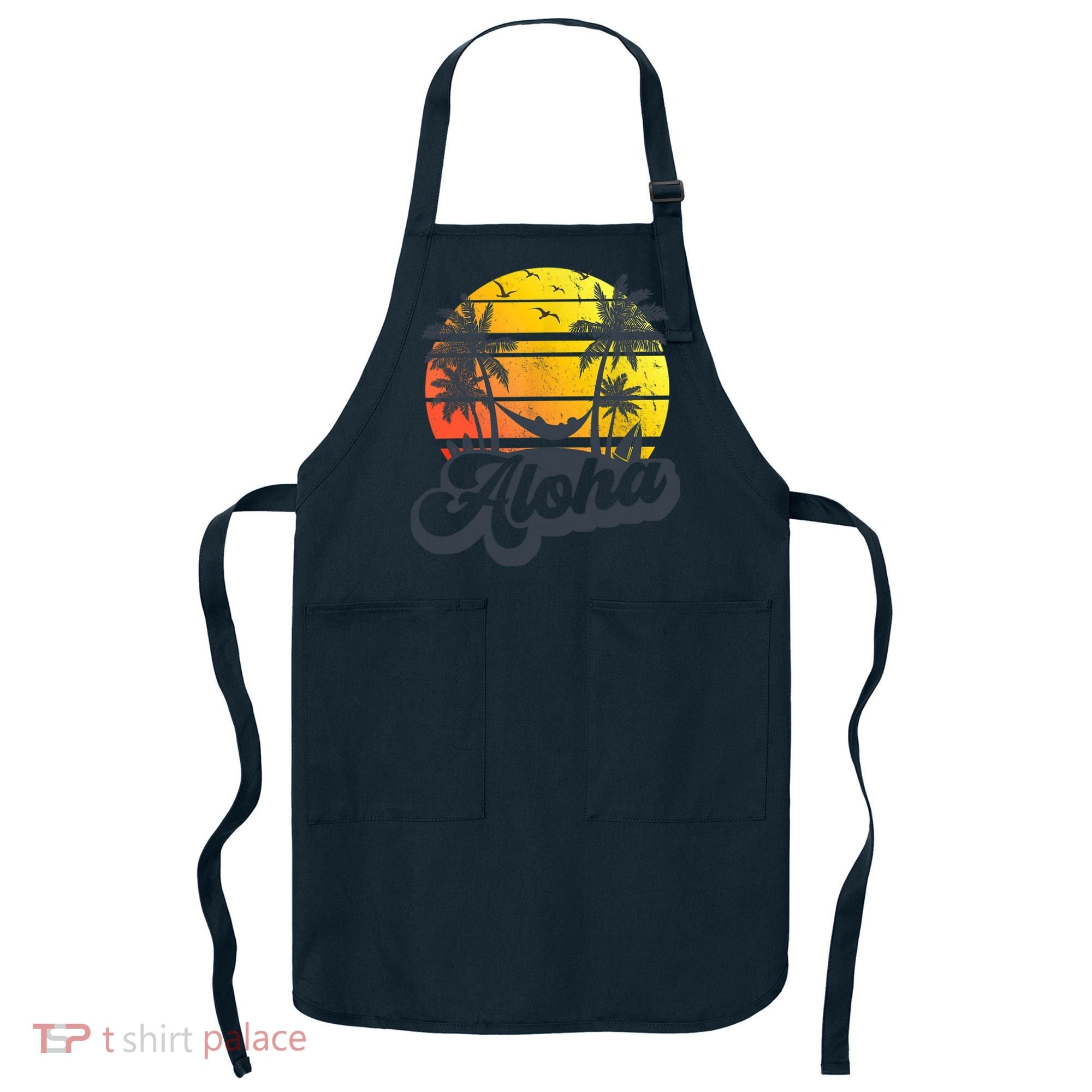 Aloha Hawaii Hawaiian Island Palm Trees Beach Vacation Apron