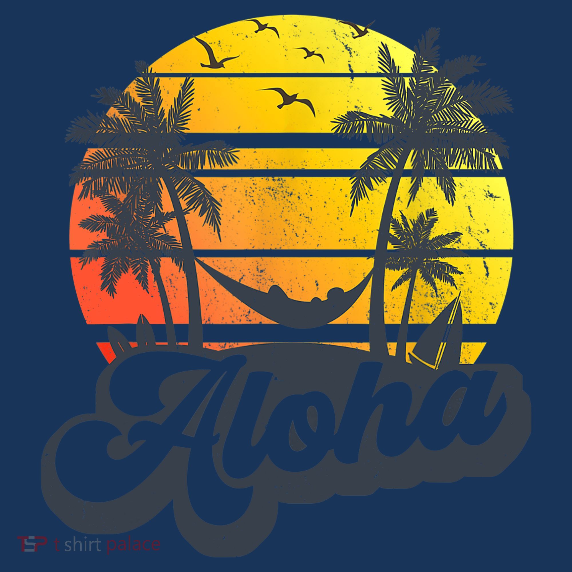 Aloha Hawaii Hawaiian Island Palm Trees Beach Vacation Apron