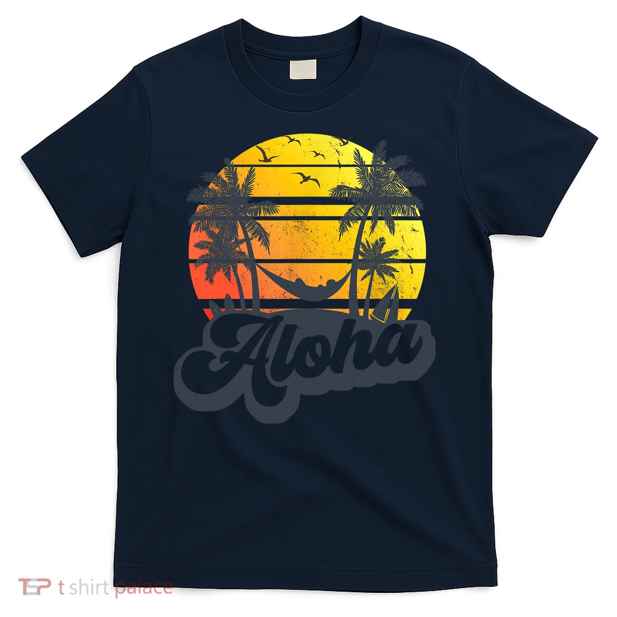 Aloha Hawaii Hawaiian Island Palm Trees Beach Vacation T-Shirt