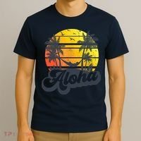 Aloha Hawaii Hawaiian Island Palm Trees Beach Vacation T-Shirt thumb 3