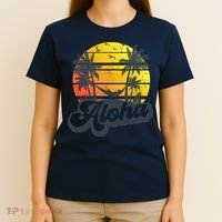 Aloha Hawaii Hawaiian Island Palm Trees Beach Vacation T-Shirt thumb 4