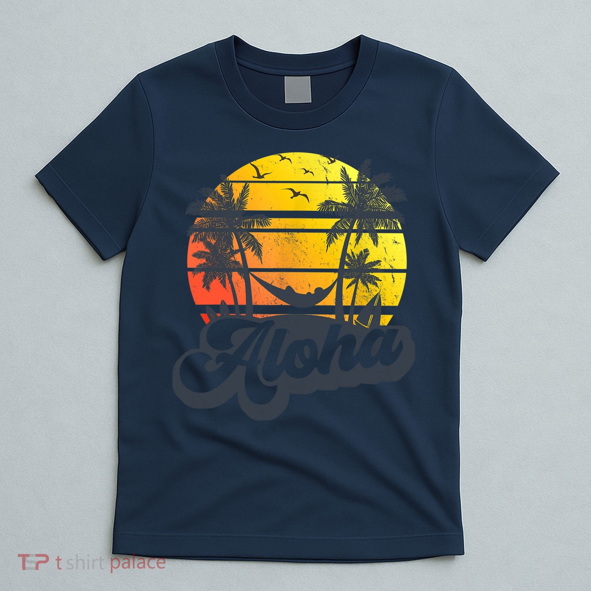 Aloha Hawaii Hawaiian Island Palm Trees Beach Vacation T-Shirt