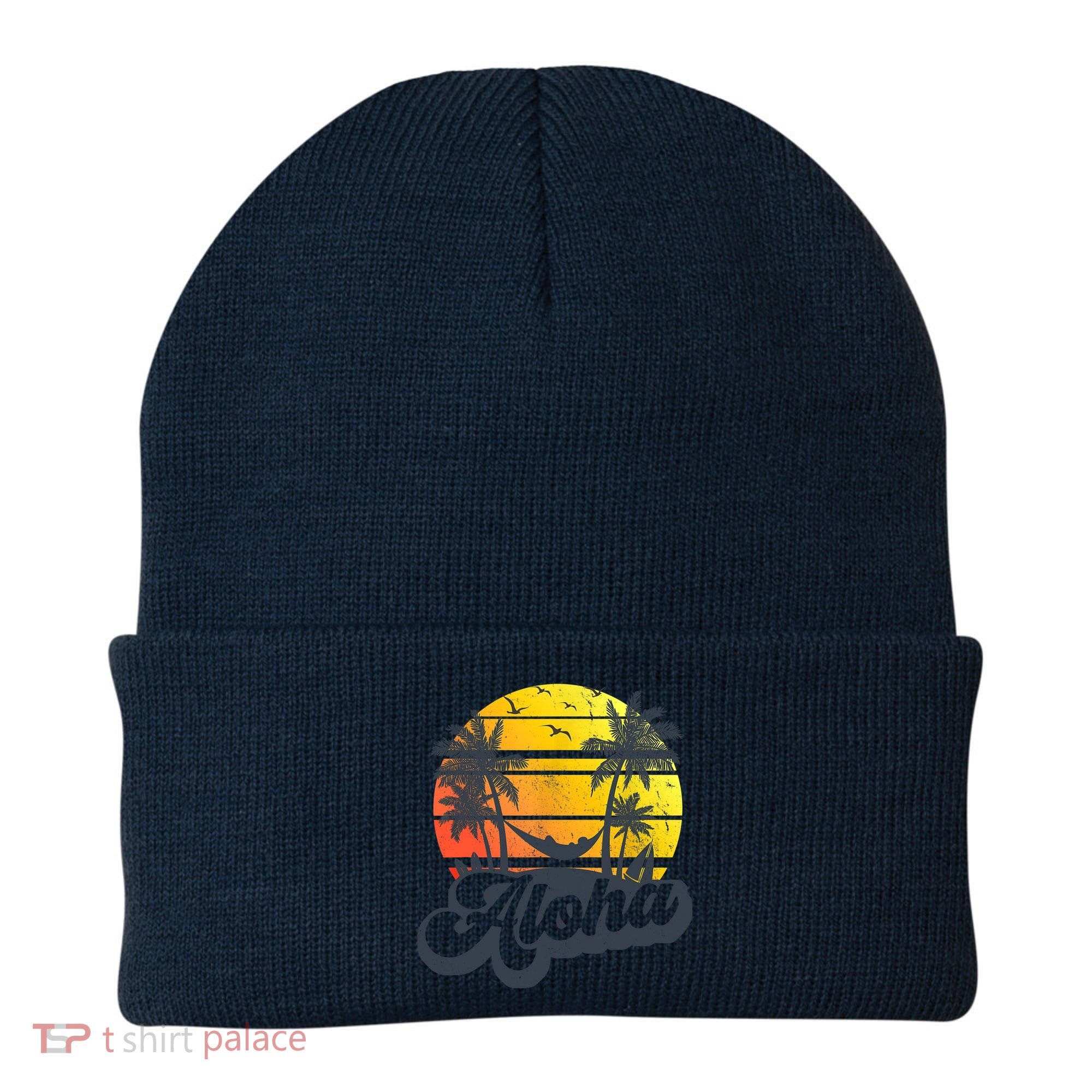 Aloha Hawaii Hawaiian Island Palm Trees Beach Vacation Beanie