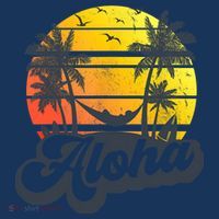 Aloha Hawaii Hawaiian Island Palm Trees Beach Vacation Women's Hoodie thumb 2