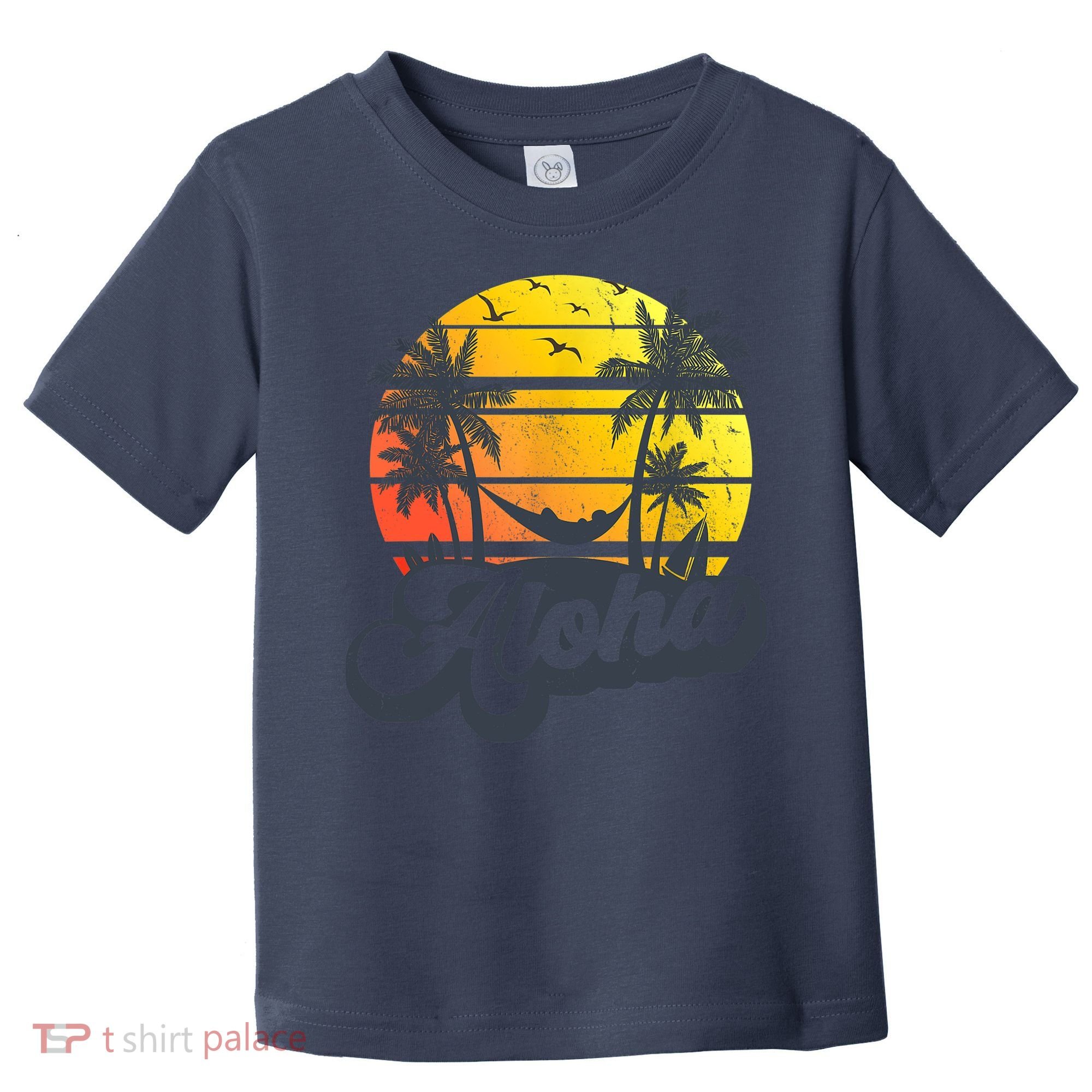 Aloha Hawaii Hawaiian Island Palm Trees Beach Vacation Toddler T-Shirt