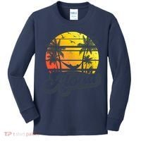 Aloha Hawaii Hawaiian Island Palm Trees Beach Vacation Kids Long Sleeve Shirt thumb 0