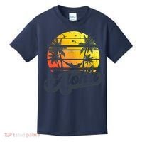 Aloha Hawaii Hawaiian Island Palm Trees Beach Vacation Kids T-Shirt thumb 0