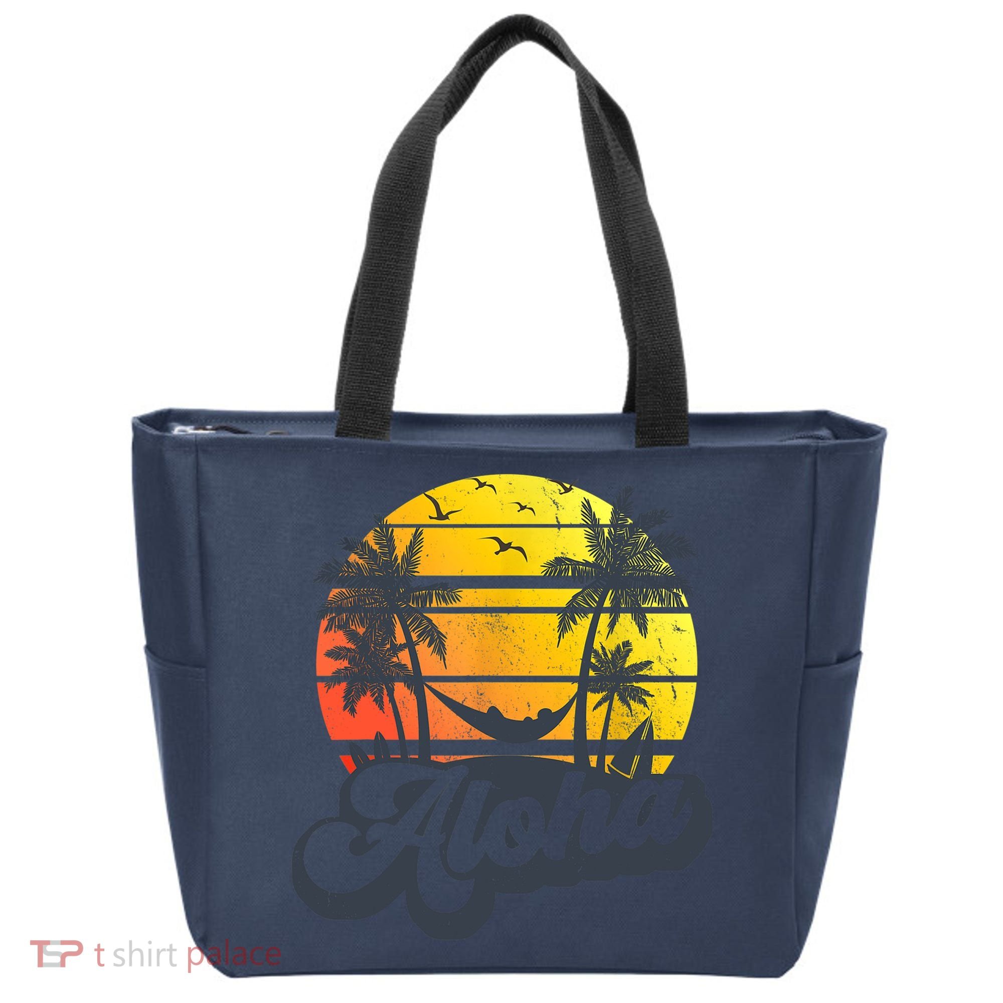 Aloha Hawaii Hawaiian Island Palm Trees Beach Vacation Tote Bag