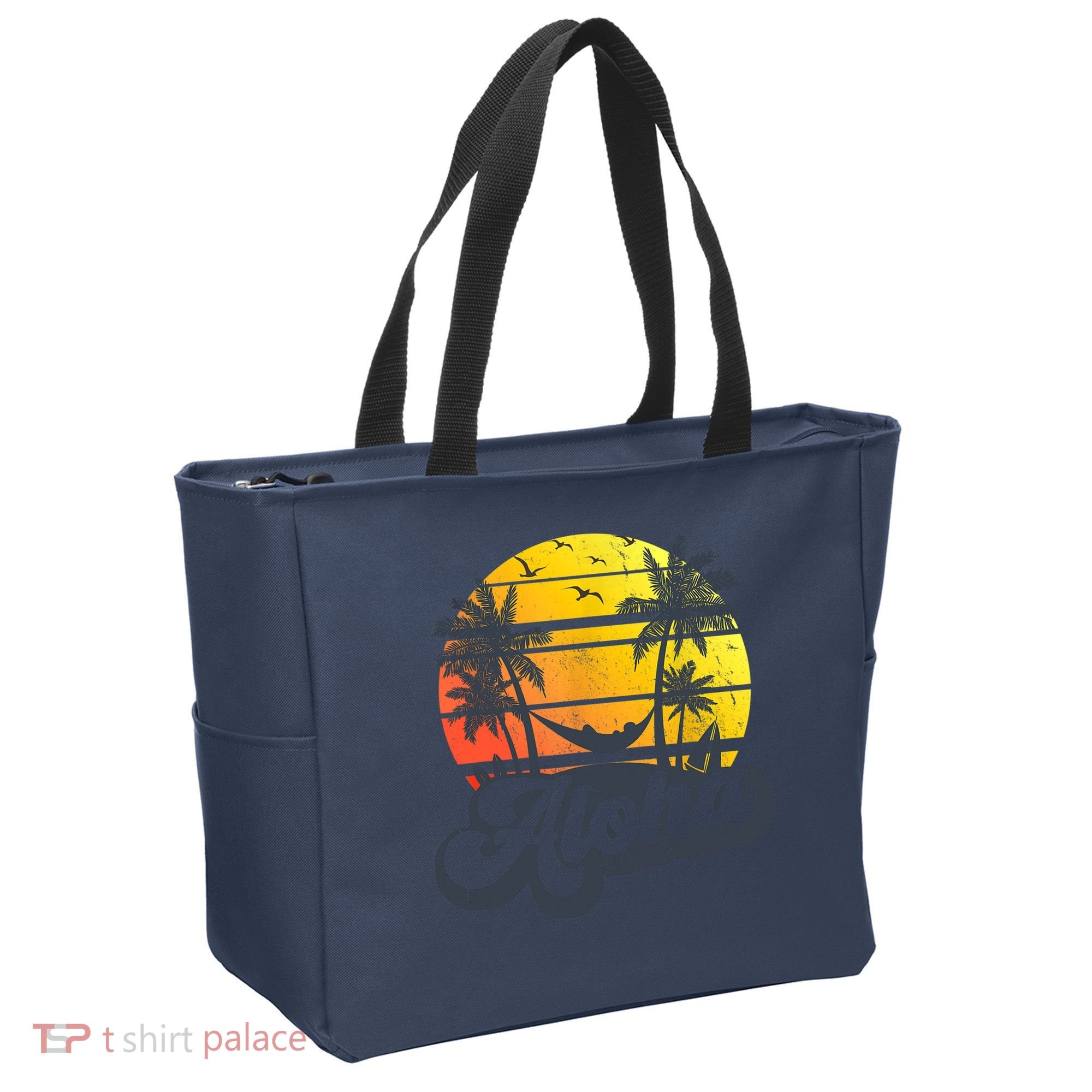 Aloha Hawaii Hawaiian Island Palm Trees Beach Vacation Tote Bag