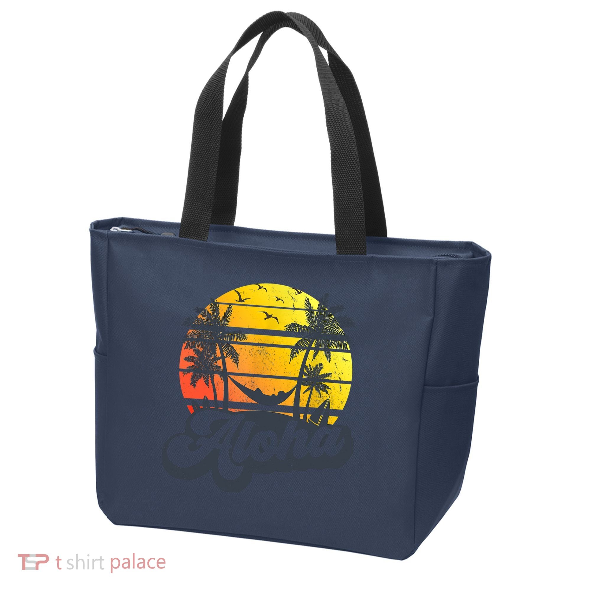 Aloha Hawaii Hawaiian Island Palm Trees Beach Vacation Tote Bag