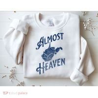 Almost Heaven Home West Virginia Map 304 Wv Sweatshirt thumb 2