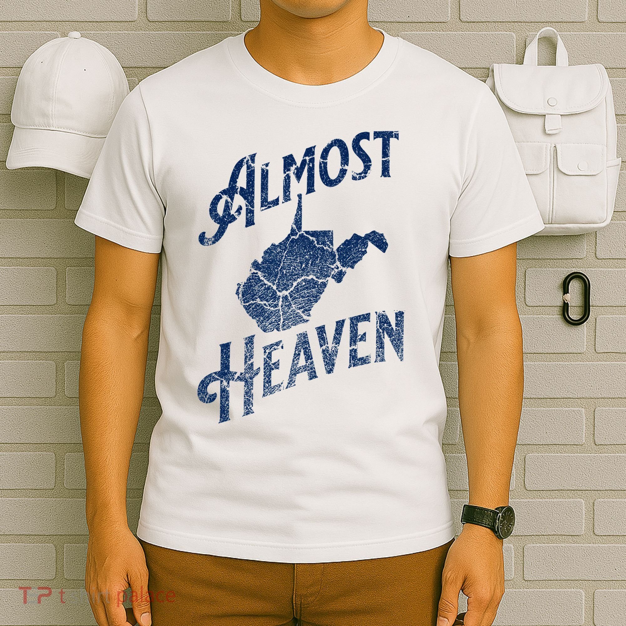 Almost Heaven Home West Virginia Map 304 Wv T-Shirt