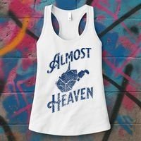 Almost Heaven Home West Virginia Map 304 Wv Women's Tank Top thumb 3
