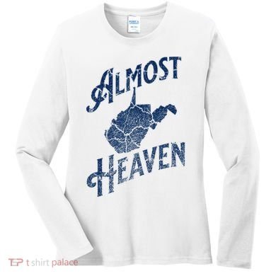 Almost Heaven Home West Virginia Map 304 Wv Women's Long Sleeve Shirt