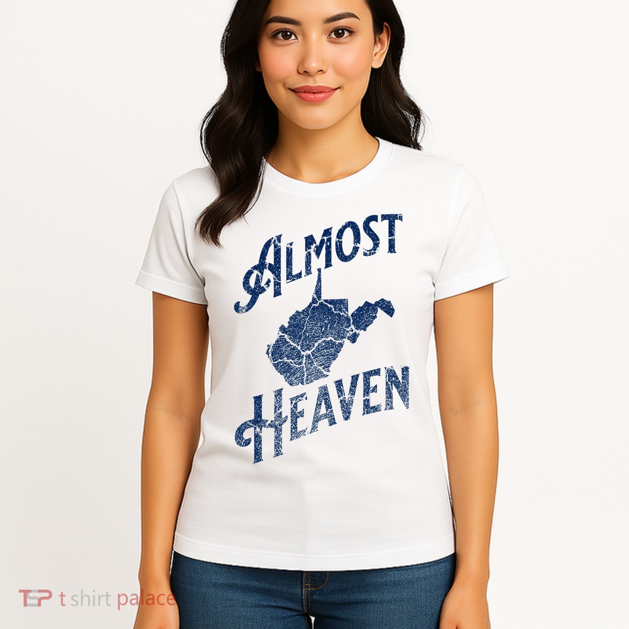 Almost Heaven Home West Virginia Map 304 Wv Women's T-Shirt