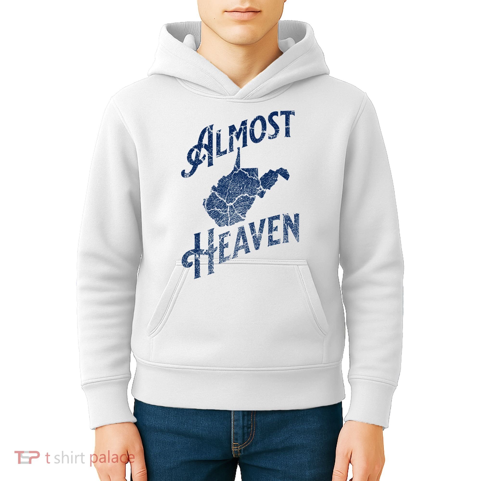Almost Heaven Home West Virginia Map 304 Wv Kids Hoodie