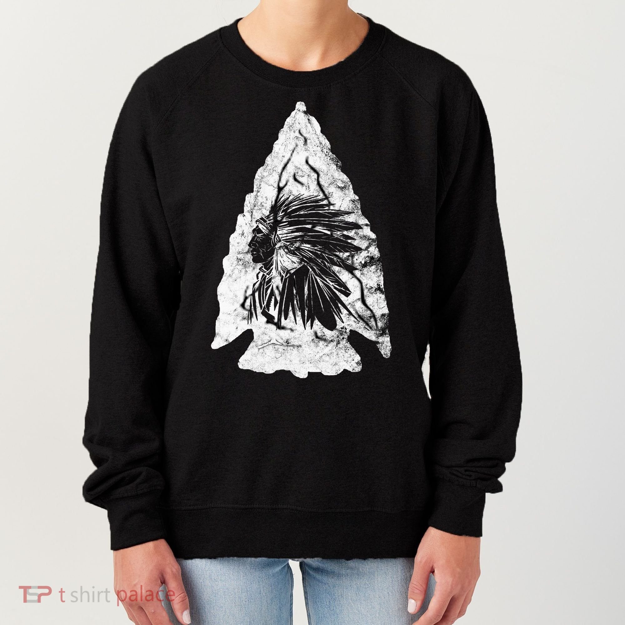 Arrowhead Hunter Indian Chief Relic Hunting Native American Women's Sweatshirt