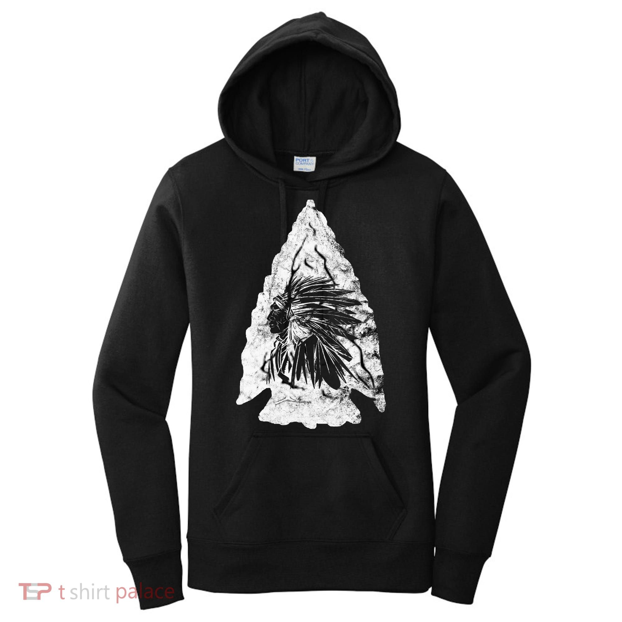 Arrowhead Hunter Indian Chief Relic Hunting Native American Women's Hoodie