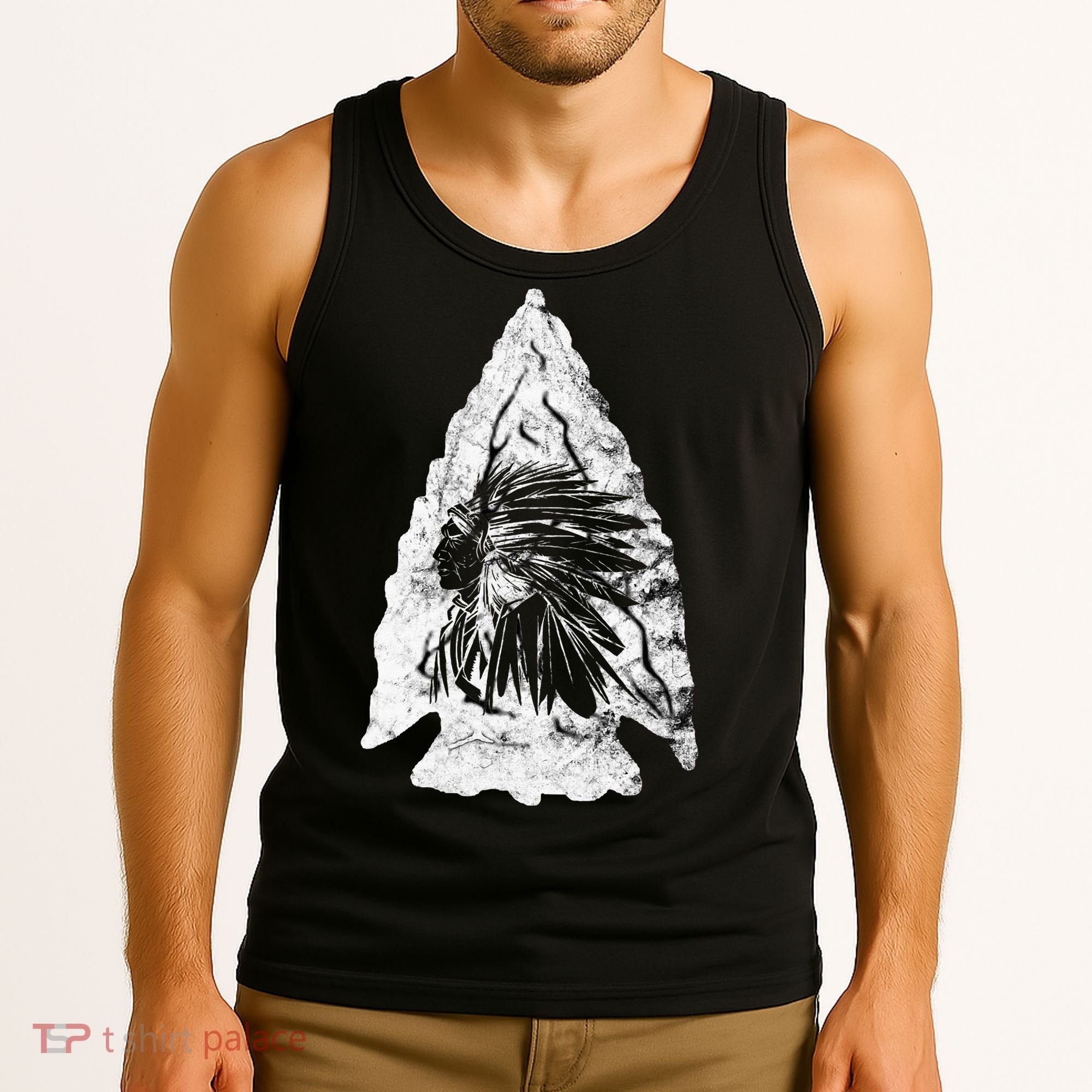 Arrowhead Hunter Indian Chief Relic Hunting Native American Tank Top