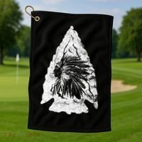 Arrowhead Hunter Indian Chief Relic Hunting Native American Golf Towel thumb 1