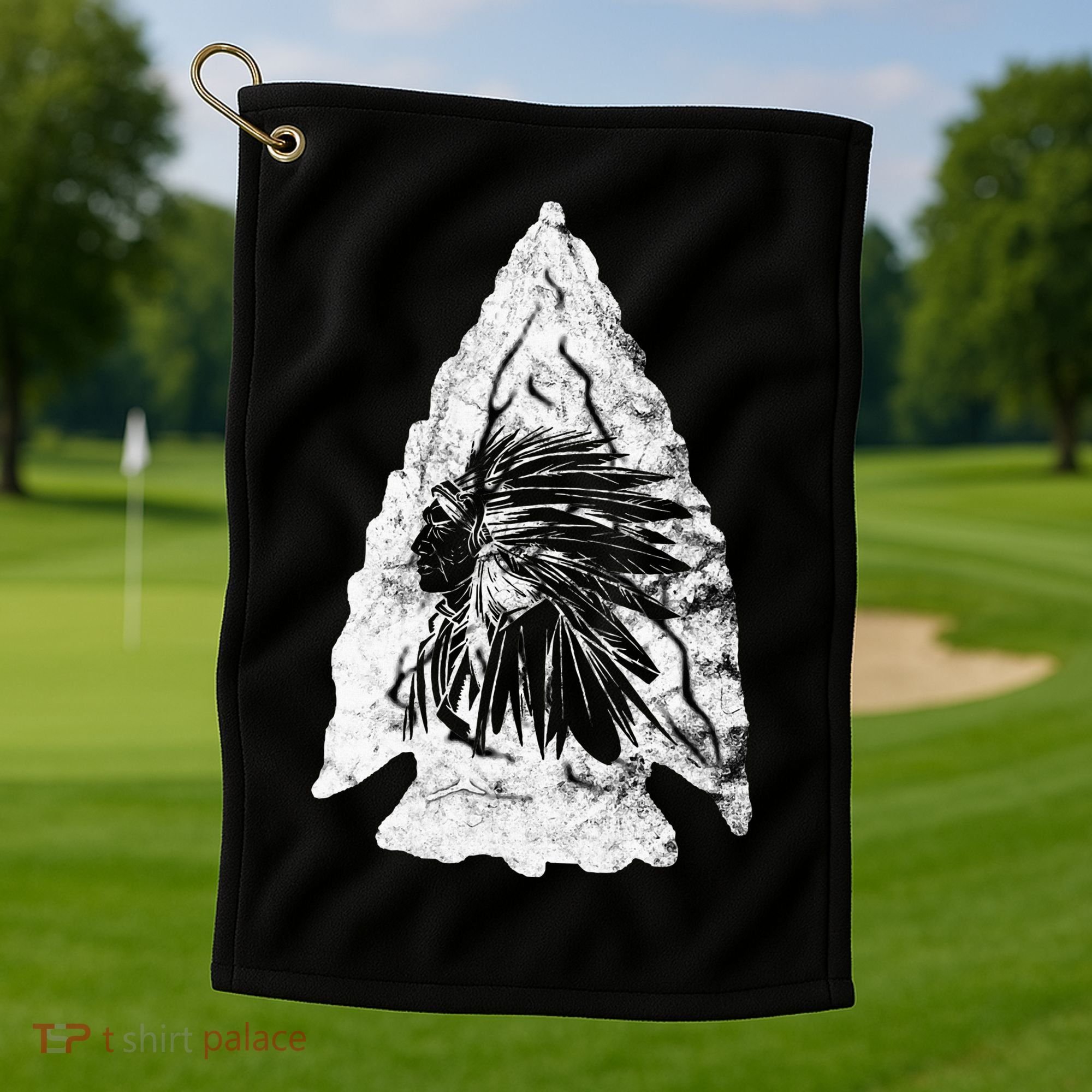 Arrowhead Hunter Indian Chief Relic Hunting Native American Golf Towel