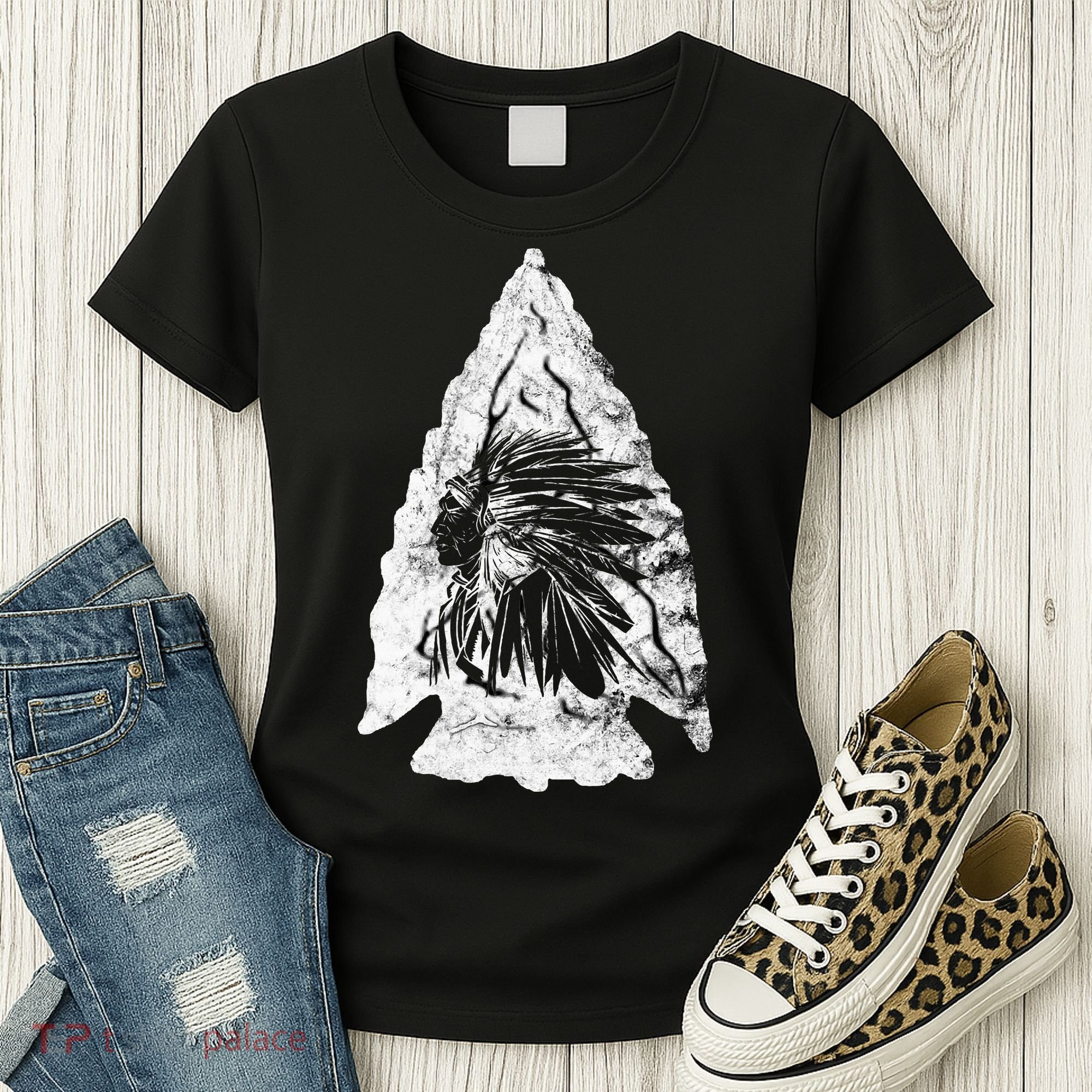 Arrowhead Hunter Indian Chief Relic Hunting Native American Women's T-Shirt