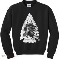 Arrowhead Hunter Indian Chief Relic Hunting Native American Kids Sweatshirt thumb 0