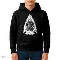 Arrowhead Hunter Indian Chief Relic Hunting Native American Kids Hoodie thumb 4